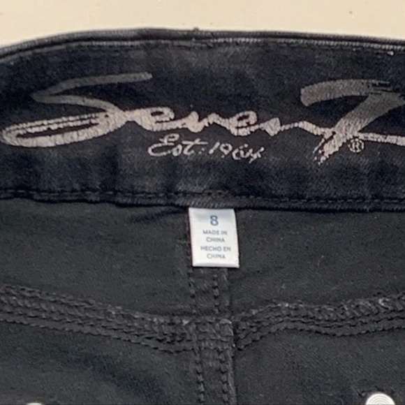 Seven 7 Womens Tummyless High Rise Skinny Jeans Size 8 Black Stretch Denim - Picture 4 of 6